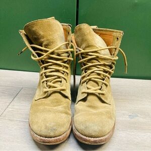 Frye Women’s Veronica Tan Suede Lace-Up Combat Boots Size 8